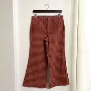 NYDJ Womens Pants Rust Orange Pinstripe Cropped Flare Size 6
